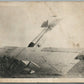 EARLY AVIATION WWI ERA AEROPLANE WRECK ANTIQUE REAL PHOTO POSTCARD RPPC