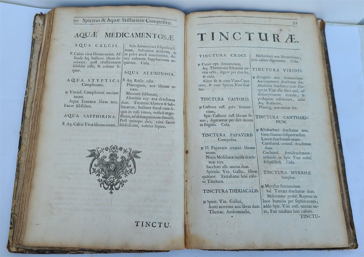 1721 PHARMACOPEIA in ENGLISH antique FOLIO