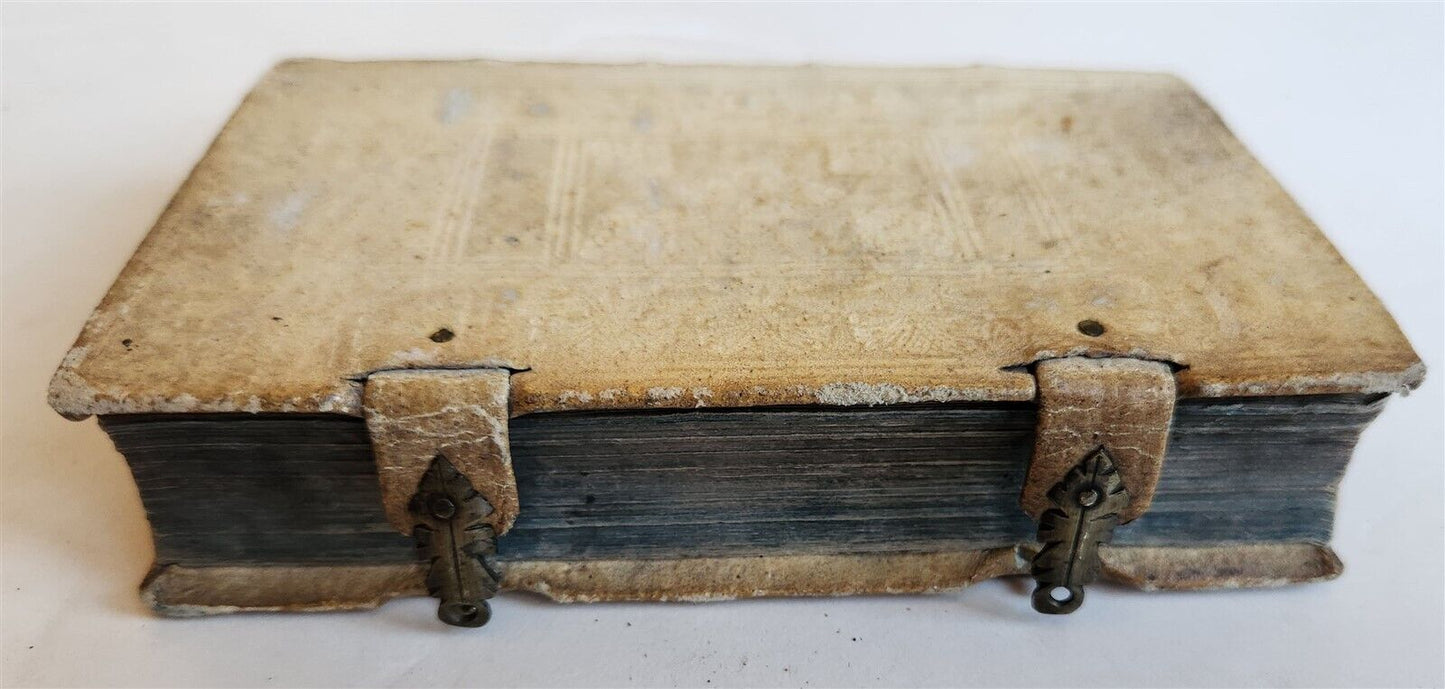 1750 INSTUCTIO CONFESSARII antique HAND TOOLED PIGSKIN BINDING w/CLASPS Theology