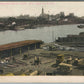 PHILADELPHIA PA RIVER VIEW FROM AIRSHIP ANTIQUE POSTCARD