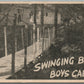 ELLISON BAY WI CAMP ZION SWINGING BRIDGE BOYS CABINS ANTIQUE POSTCARD