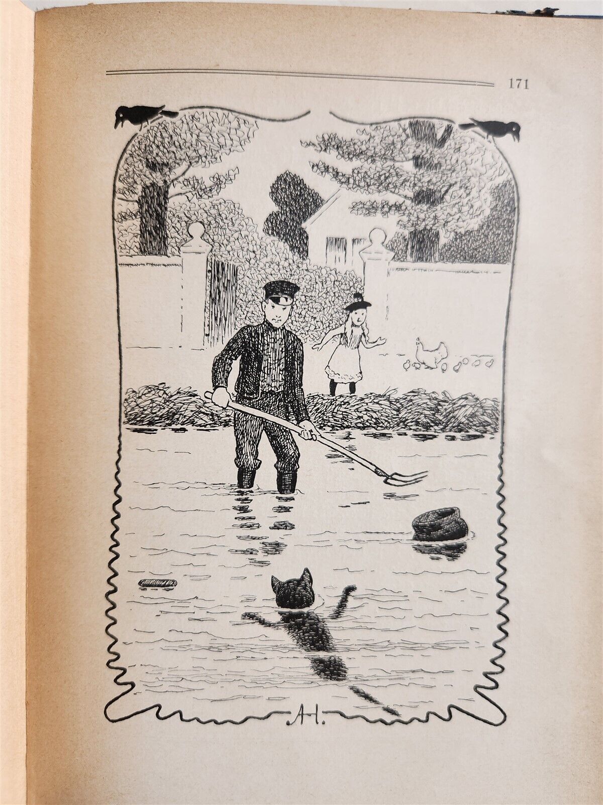 1900s ILLUSTRATED GERMAN CHILDREN BOOK antique FAIRYTALE LAND OF ANIMALS