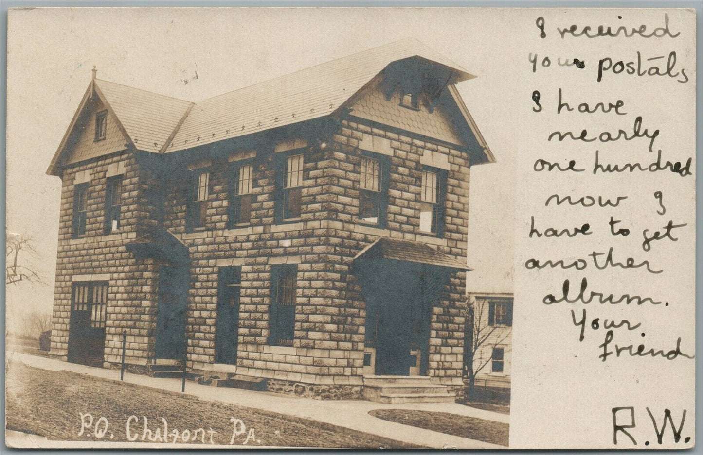 CHALFONT PA POST OFFICE ANTIQUE REAL PHOTO POSTCARD RPPC