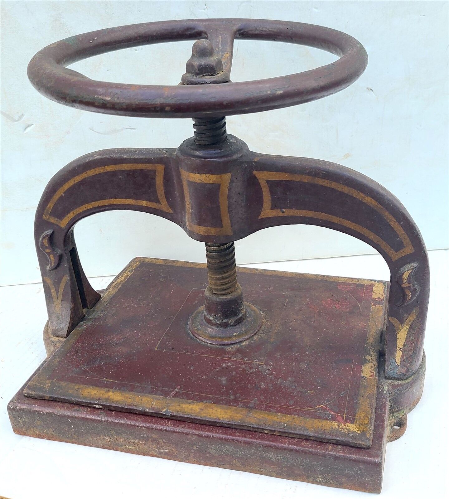 CAST IRON BOOK PRESS antique BOOKBINDING VICTORIAN 19th century