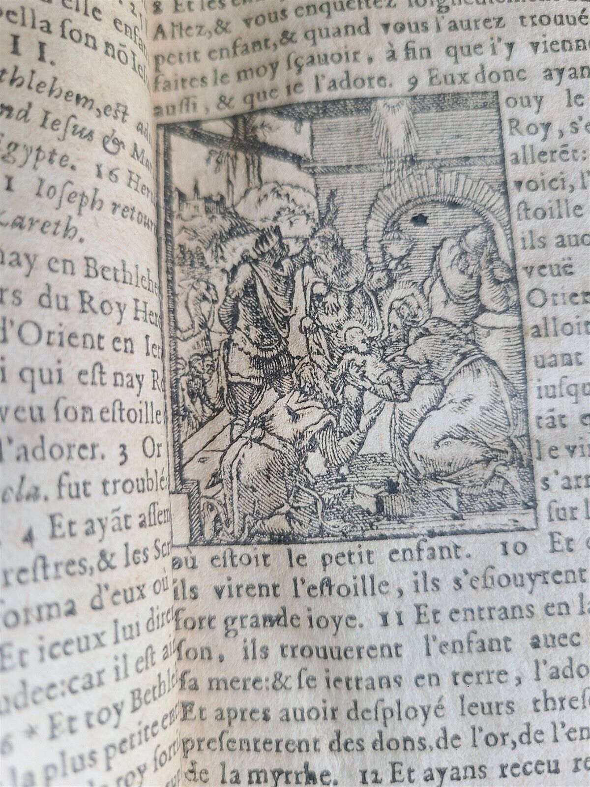 1617 BIBLE in FRENCH LE NOVUEAU TESTAMENT antique FULLY ILLUSTRATED