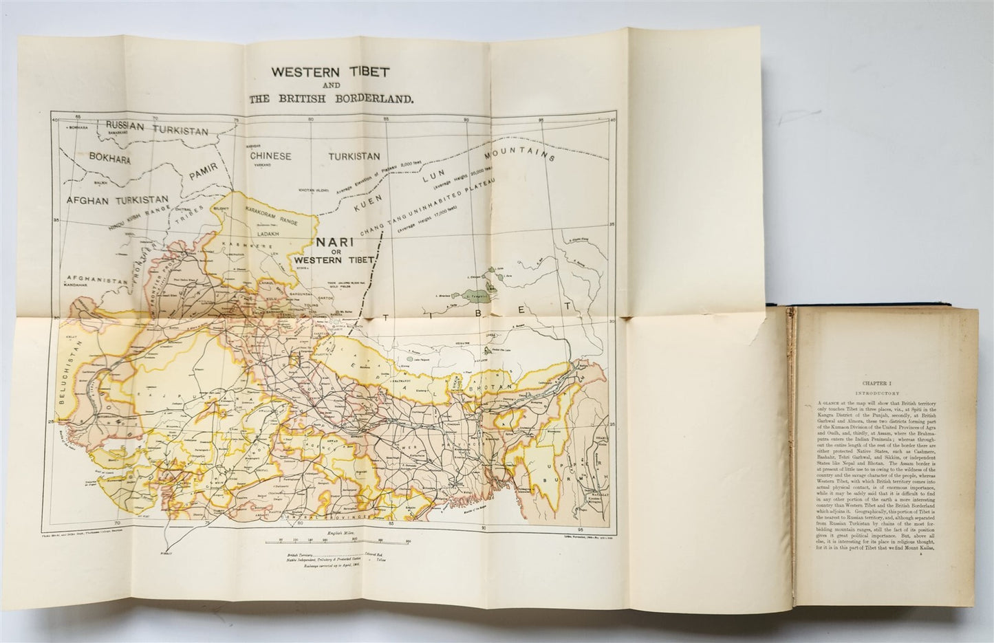 1906 WESTERN TIBET AND BRITISH BORDERLAND antique ILLUSTRATED