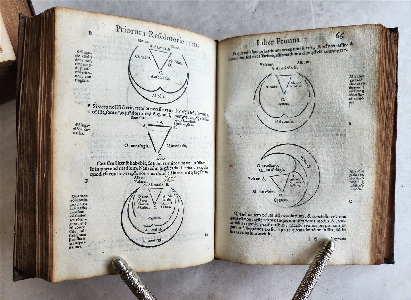 1574 ARISTOTLE 6 VOLS SET ILLUSTRATED antique VELLUM BINDINGS MANUSCRIPT SPINES