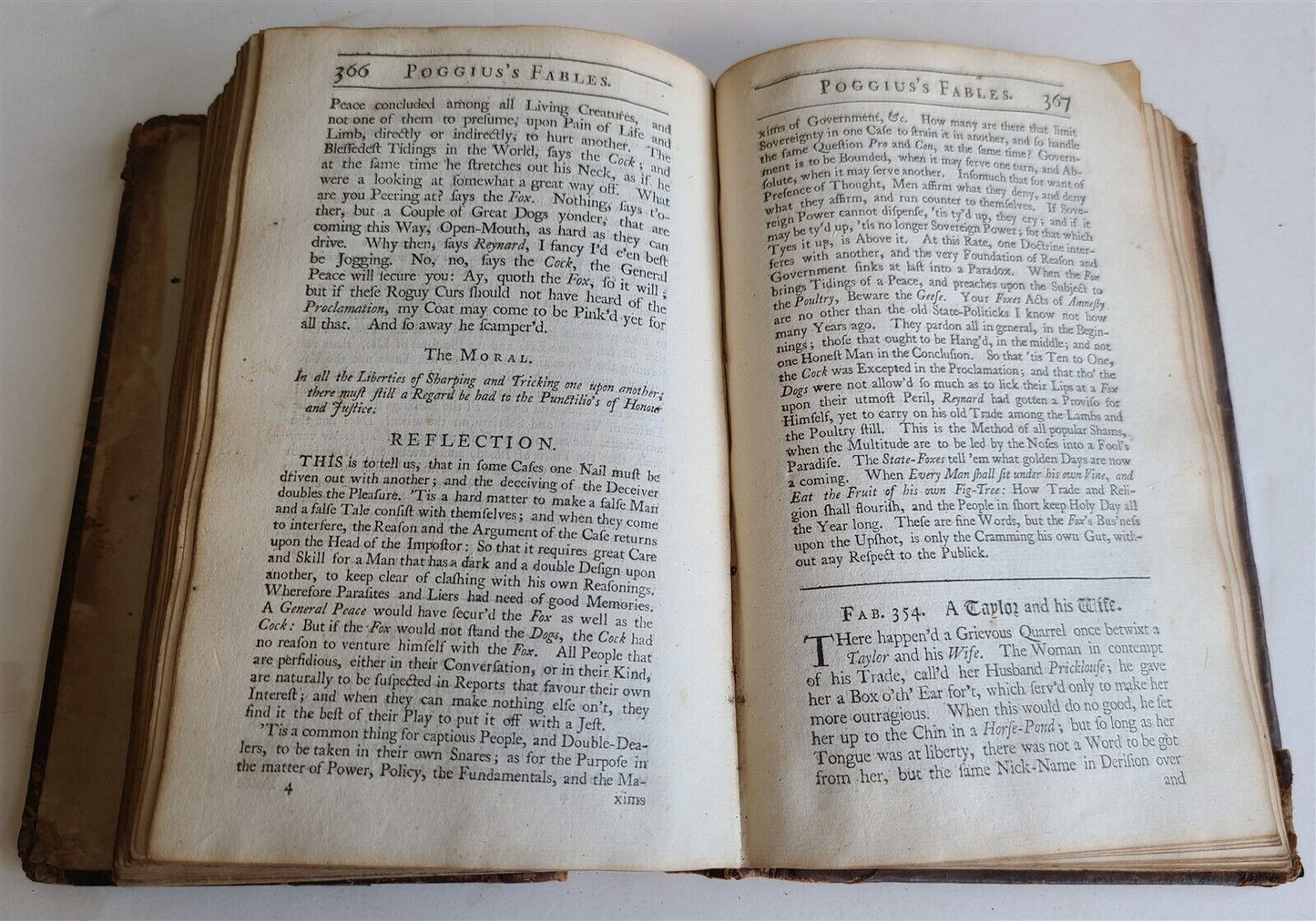 1738 AESOP FABLES by Sir Roger L'Estrange antique in ENGLISH