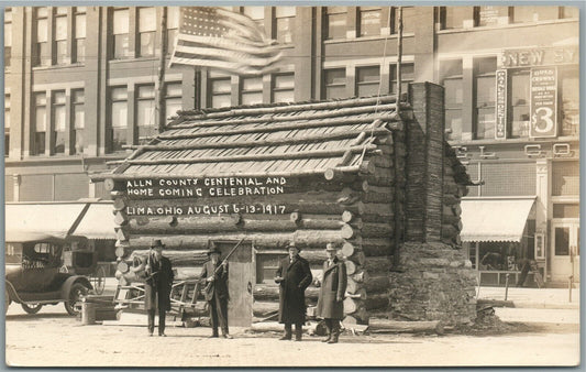 LIMA OH ALLEN COUNTY CENTENNIAL 1917 ANTIQUE REAL PHOTO POSTCARD RPPC