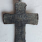 RUSSIAN BRONZE 19th CENTURY antique NECK CROSS icon crucifix