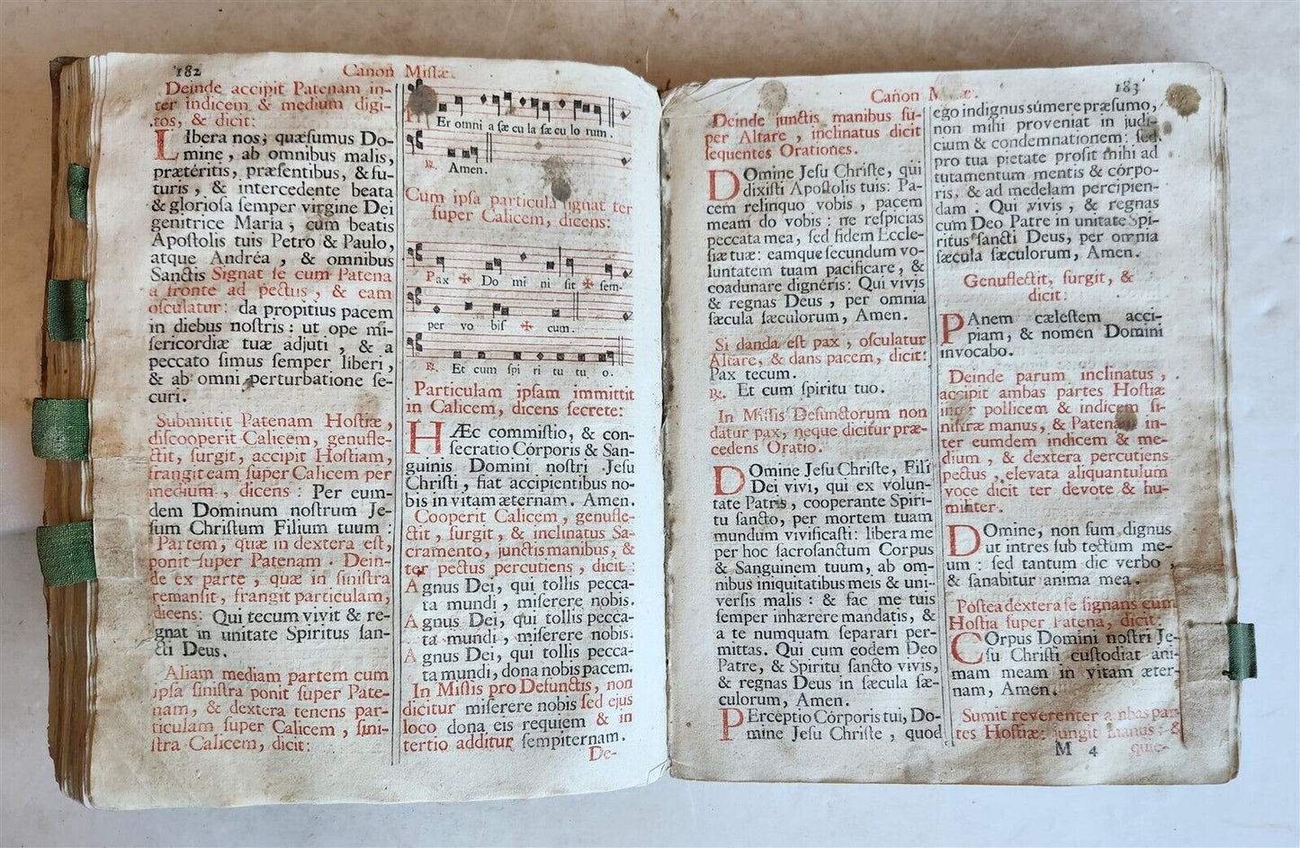 1760 MISSALE ROMANUM antique VELLUM BOUND FOLIO