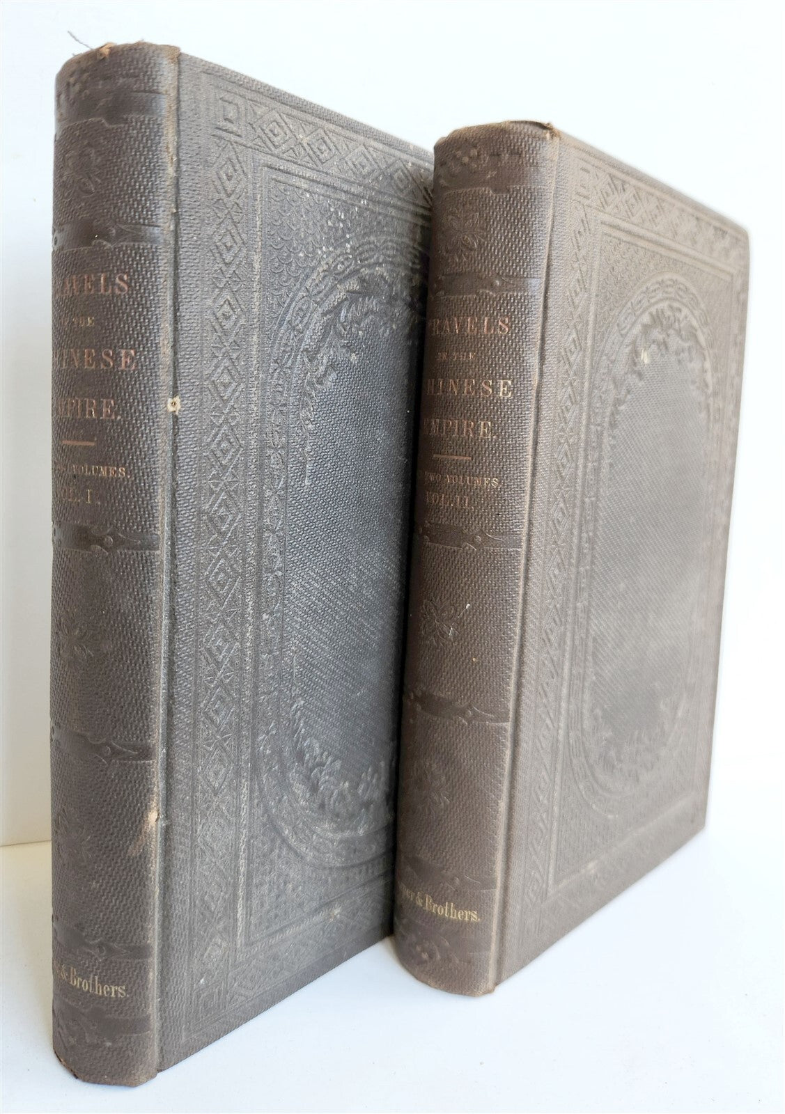 1855 A JOURNEY THROUGH CHINESE EMPIRE by M. HUC antique 2 VOLUMES w/ MAP