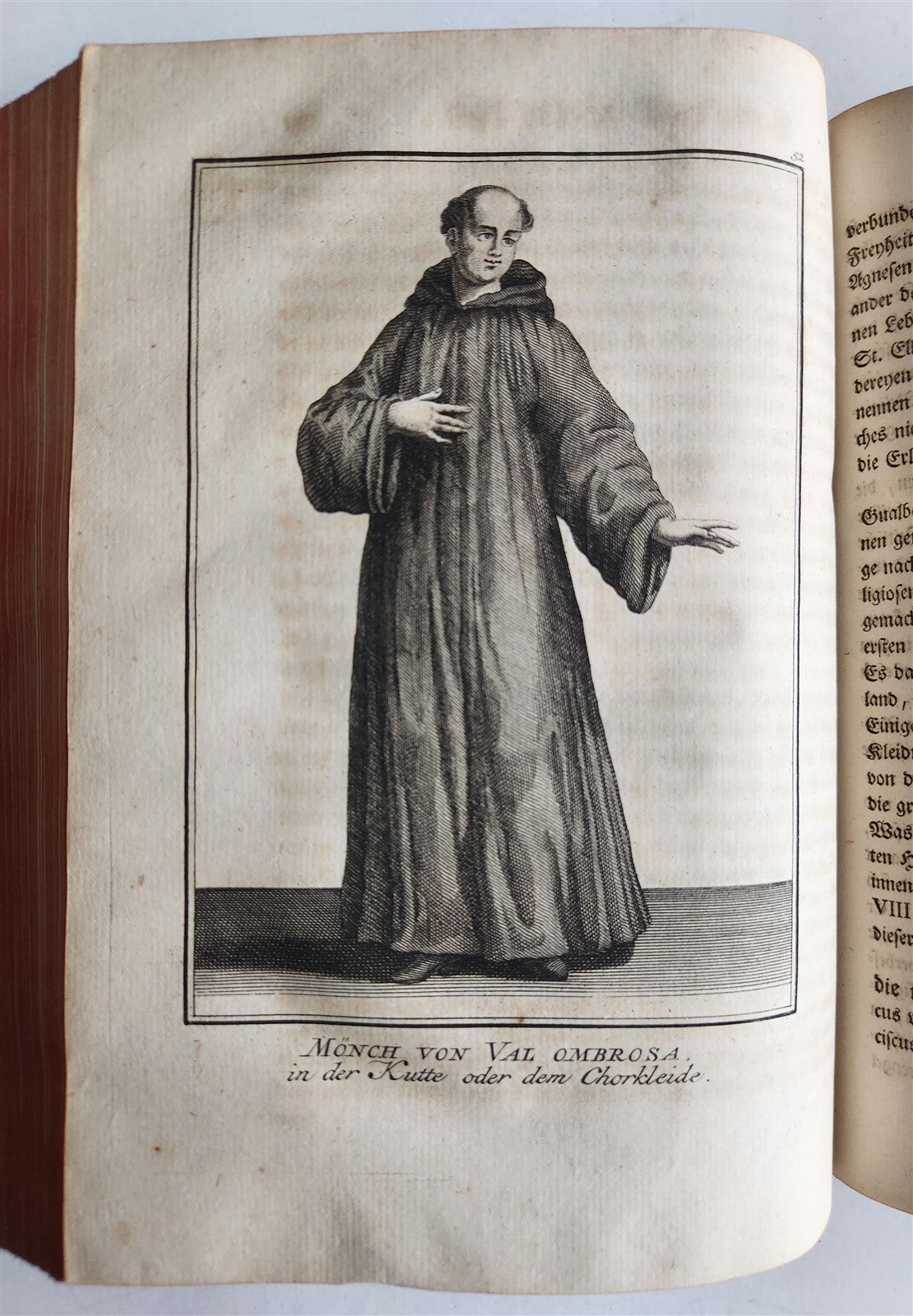 1755 ILLUSTRATED COSTUME HISTORY of MONKS & KNIGHTS for both sexes antique