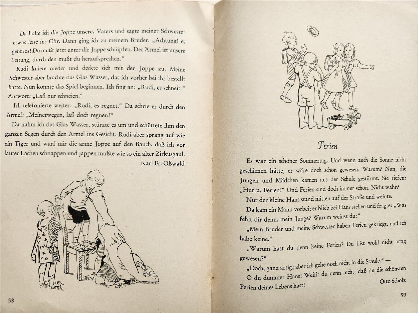 1951 CHILDREN BOOK in GERMAN vintage ILLUSTRATED THIENEMANNS SCHATZASTLEIN