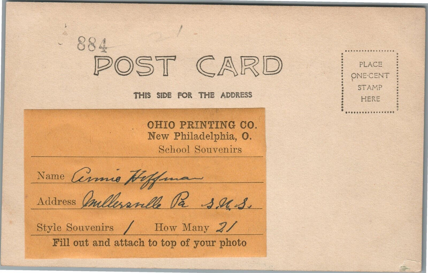 NEW PHILADELPHIA OH CHURCH ANTIQUE REAL PHOTO POSTCARD RPPC