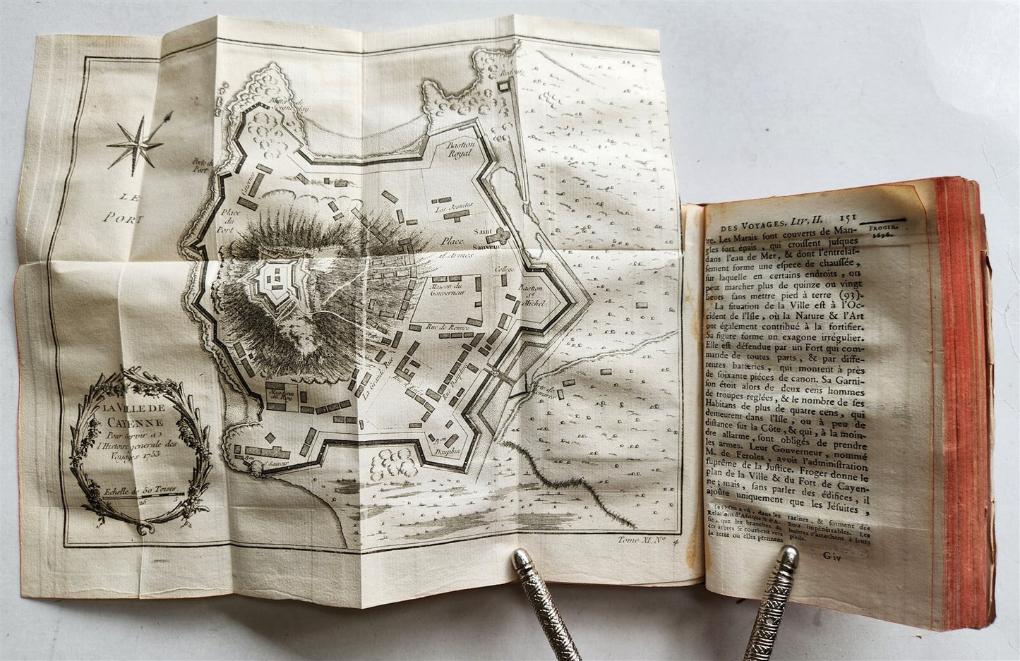 1753 HISTOIRE des VOYAGES antique illustrated S. AMERICA TRAVELS of GEORGE ANSON