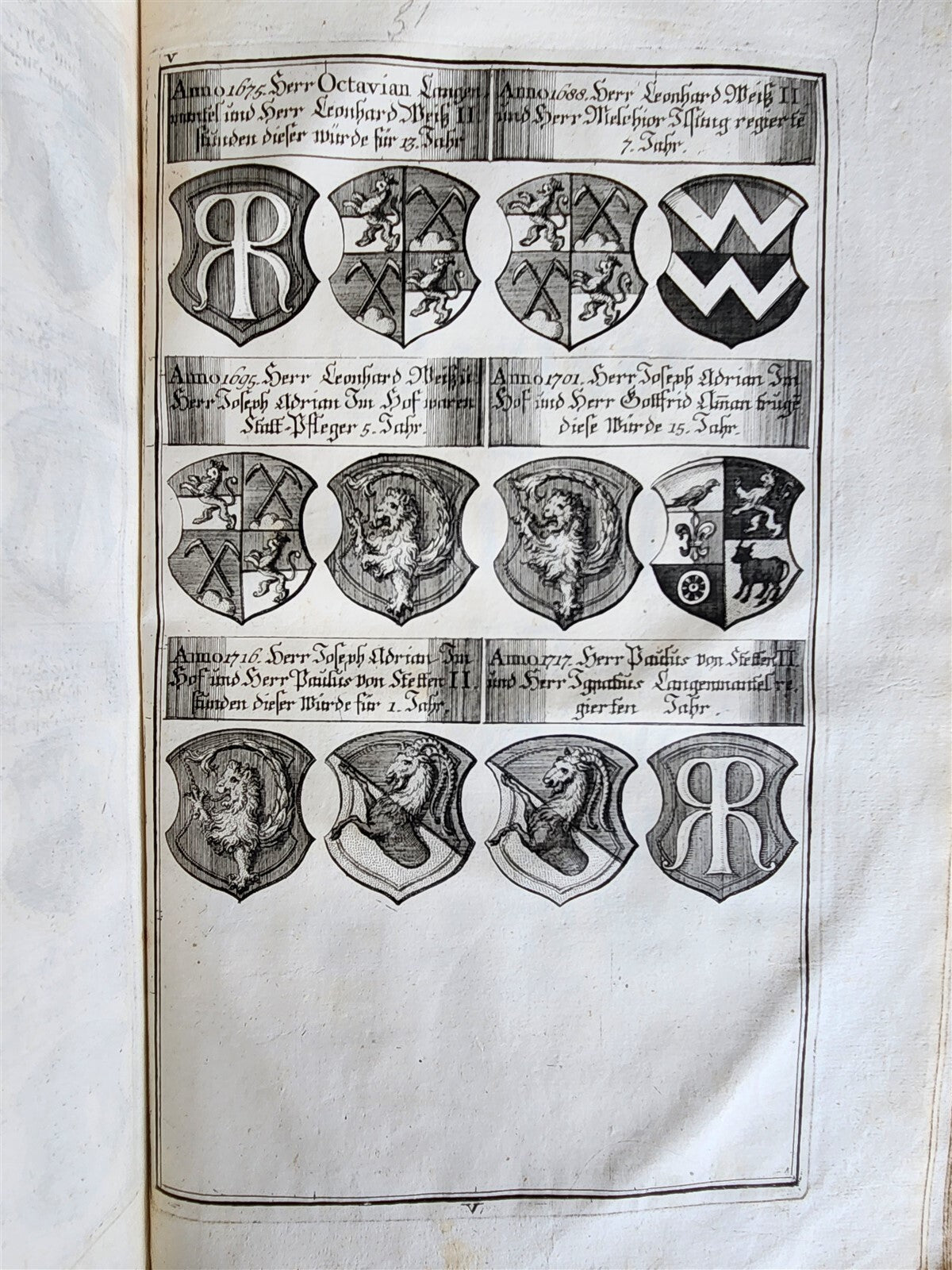 1725 HISTORY of Holy Roman Empire' CITY of AUGSBURG REGIMENT antique ILLUSTRATED