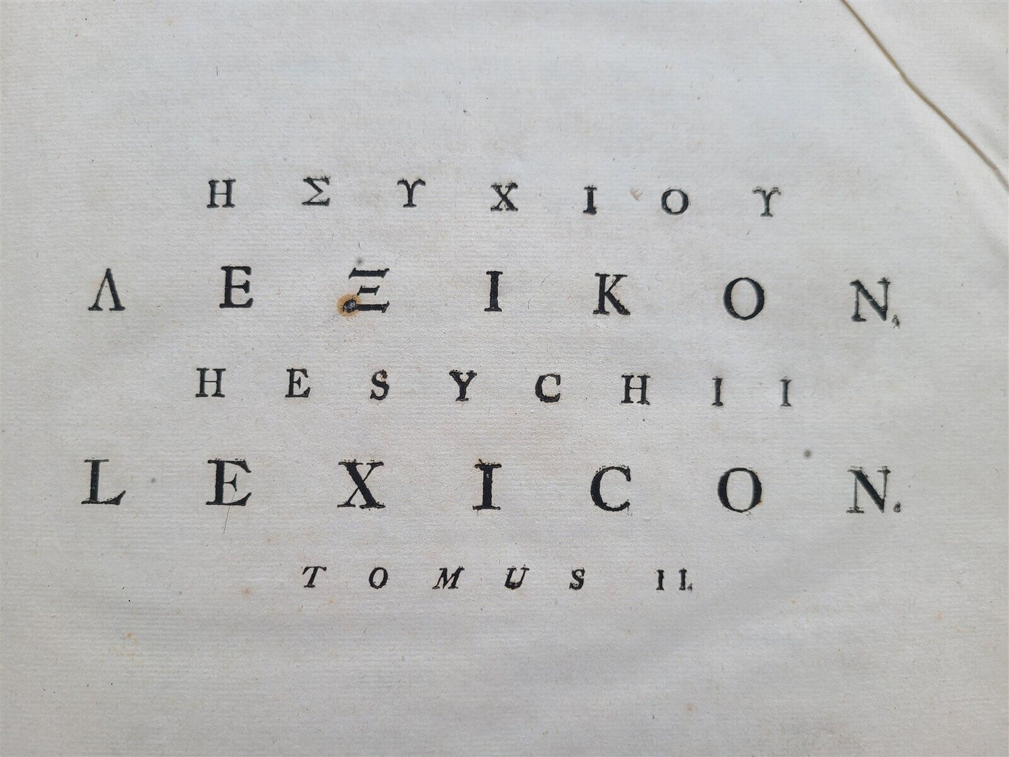 1756 LEXICON Greek literature & Language Hesychius of Alexandria ANTIQUE FOLIO