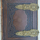 19th century AMERICAN PHOTO ALBUM w/ WASHINGTON PORTRAIT CLASPS antique RARE