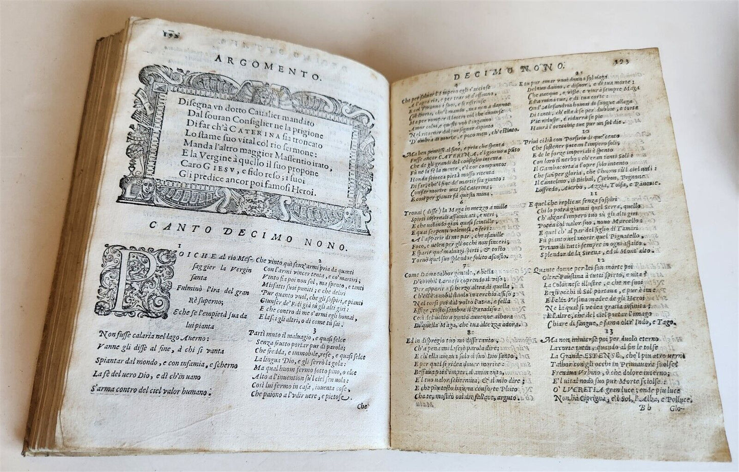 1595 CATERINA (of SPAIN) MARTIRIZATA POEMA SACRO antique VELLUM POETRY 16th CENT