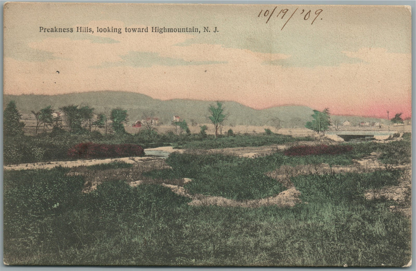 HUGHMOUNTAIN NJ PREAKNESS HILLS ANTIQUE POSTCARD