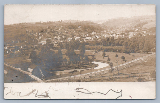 BROCKWAYVILLE PA PANORAMIC VIEW ANTIQUE REAL PHOTO POSTCARD RPPC