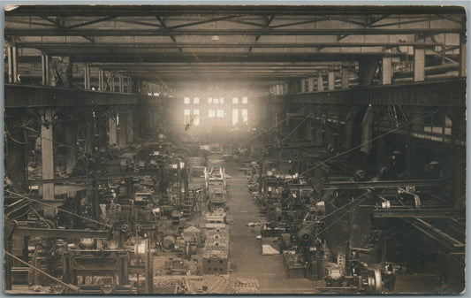 INDUSTRIAL PLANT INTERIOR ANTIQUE REAL PHOTO POSTCARD RPPC