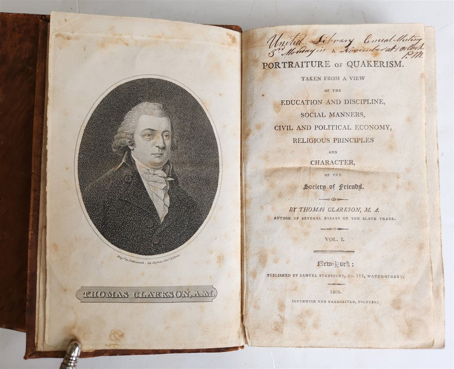 1806 A PORTRAITURE OF QUAKERISM by Thomas Clarkson 2 VOLUMES antique QUAKERS