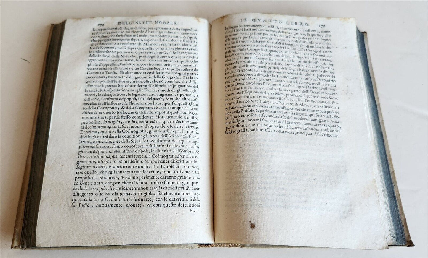 1583 DELLA INSTITUTION MORALE di M.ALESSANDRO PICCOLOMINI antique VELLUM BINDING