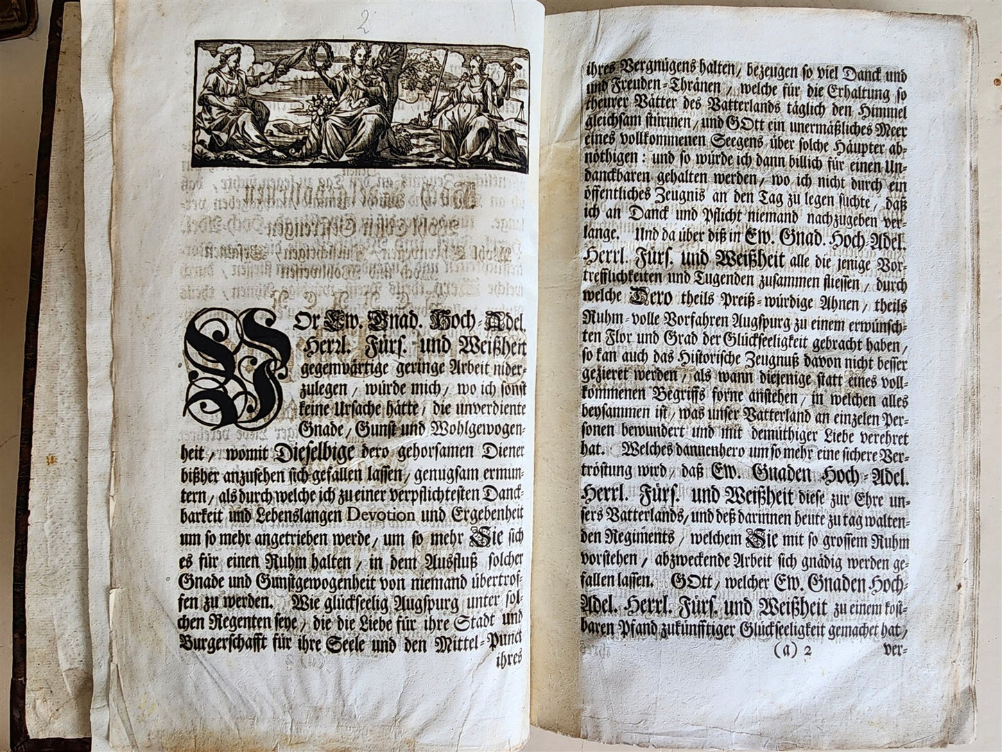 1725 HISTORY of Holy Roman Empire' CITY of AUGSBURG REGIMENT antique ILLUSTRATED