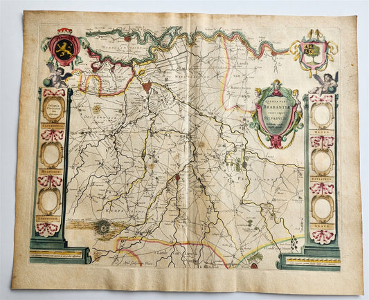 1640 MAP of Brabant SYLVADUCIS NETHERLANDS by WILLEM BLAEU antique AUTHENTIC