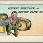 ALCOHOL PROHIBITION ANTIQUE SATIRICAL POSTCARD HELLO! BIG TIME-BETTER COME OVER