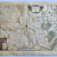 1640 BELGIUM GHENT MAP by WILLEM BLAEU antique AUTHENTIC hand colored