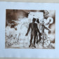 THE CREATION OF THE HUMAN RACE surreal PRINT vintage w/ SKELETON