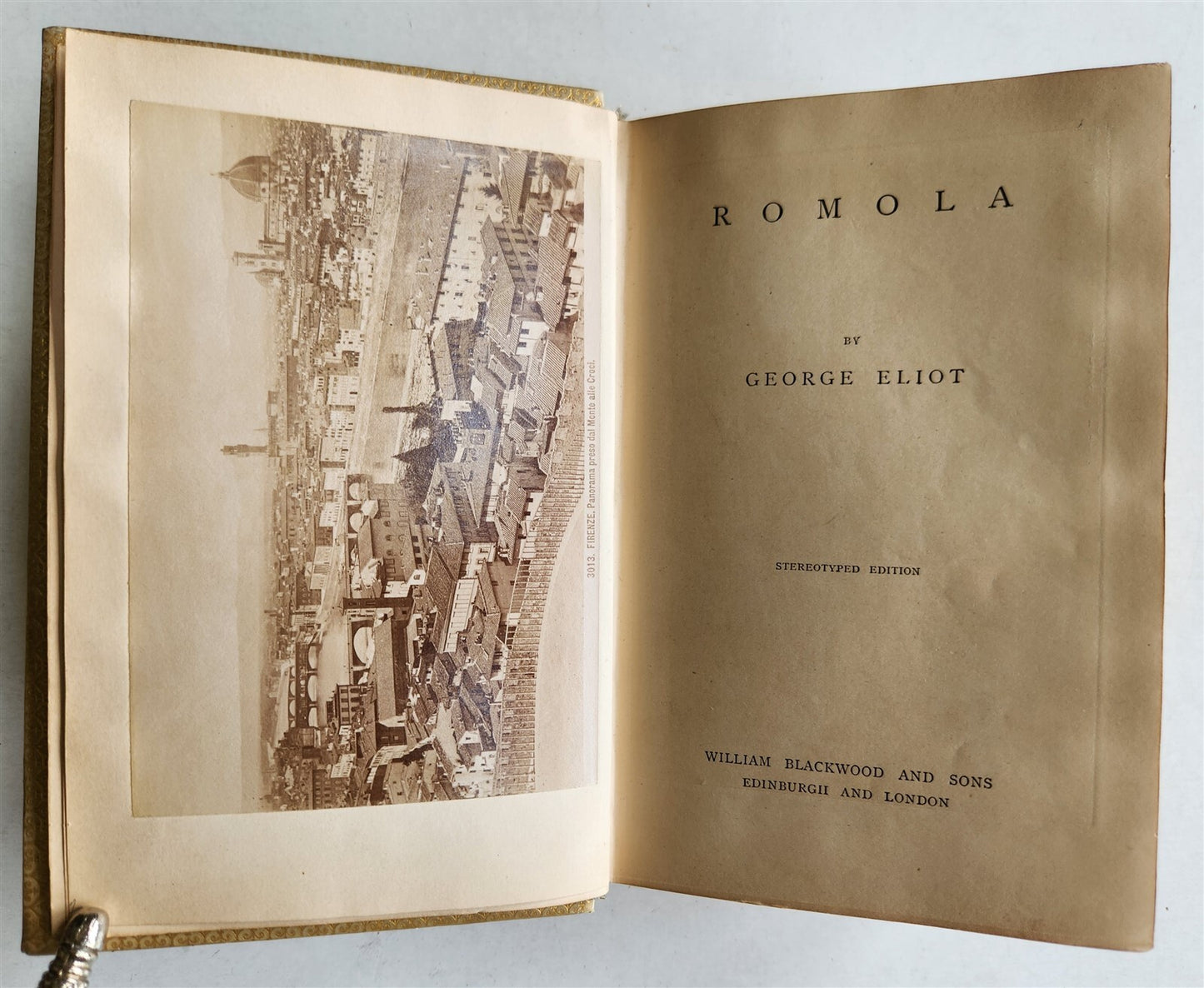 1863 ROMOLA by GEORGE ELIOT antique ILLUSTRATED w/ TIPPED IN PHOTOS