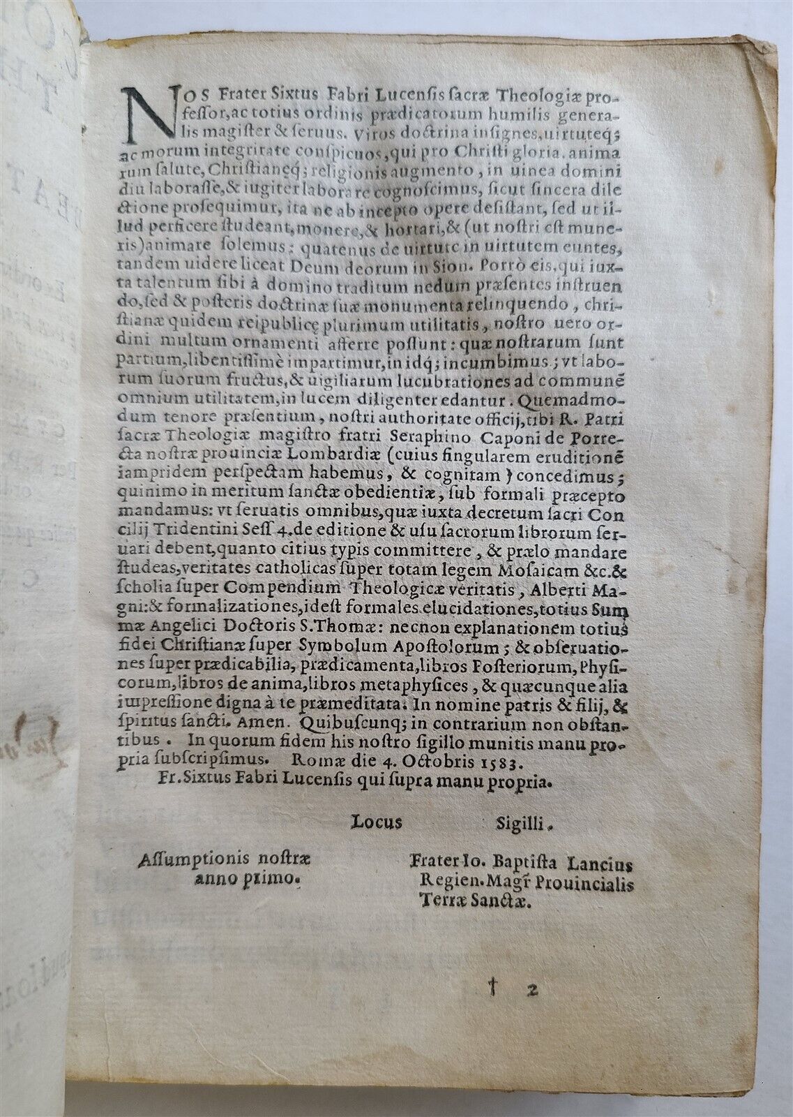 1584 COMPENDIUM THEOLOGICAE VERITATIS by ALBERTI MAGNI antique VELLUM 16th CENT.