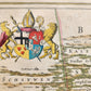 1640 MAP of GERMANY HILDESHEIM by WILLEM BLAEU antique AUTHENTIC hand colored