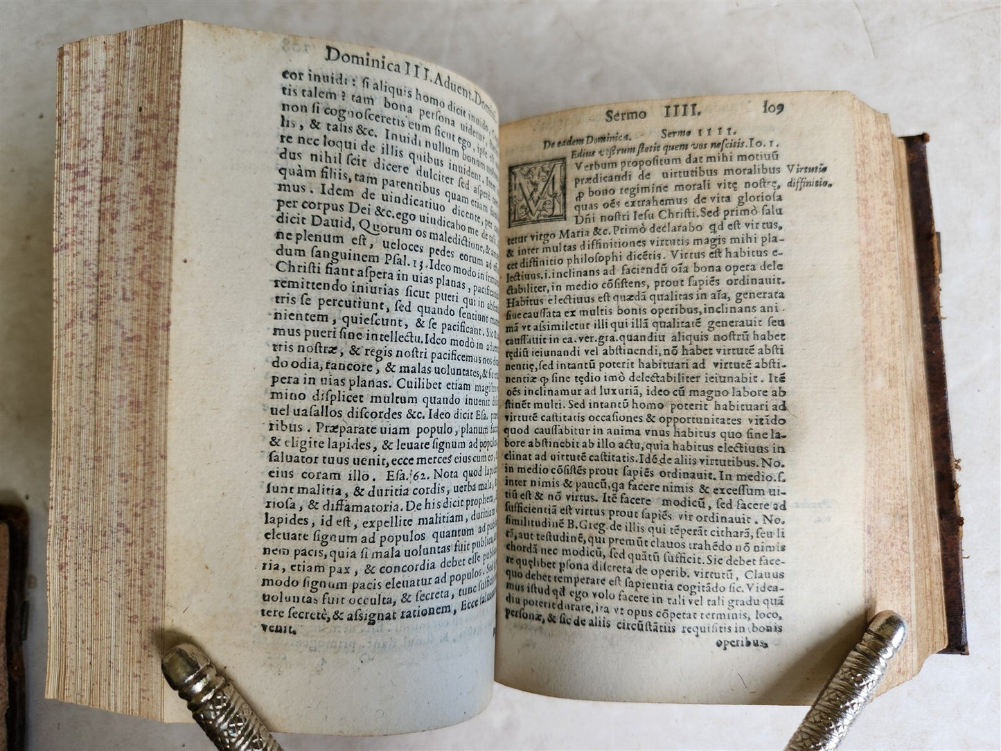 1573 SERMONS by San Vincenzo Ferrreri 2 VOLUMES antique 16th CENTURY in LATIN