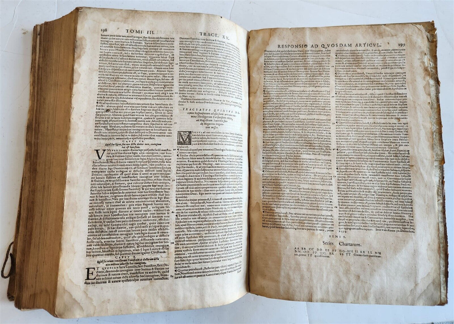 1568 THEOLOGY by THOMAE AQUINATIS antique VELLUM BOUND FOLIO