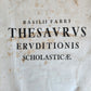 1749 THESAURUS ERUDITIONIS SCHOLASTICAE by BASILII FABRI antique VELLUM FOLIO