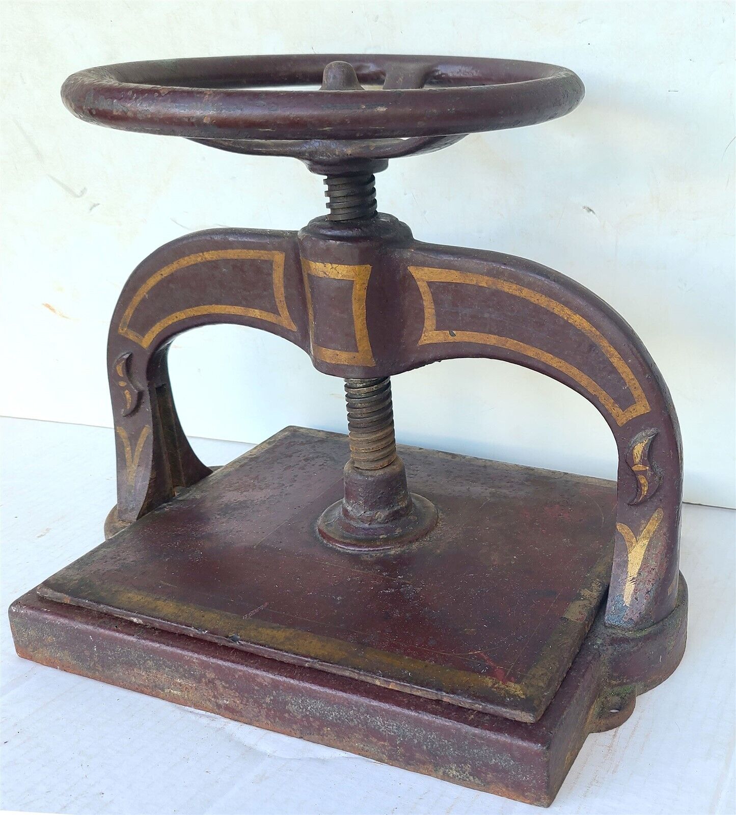 CAST IRON BOOK PRESS antique BOOKBINDING VICTORIAN 19th century