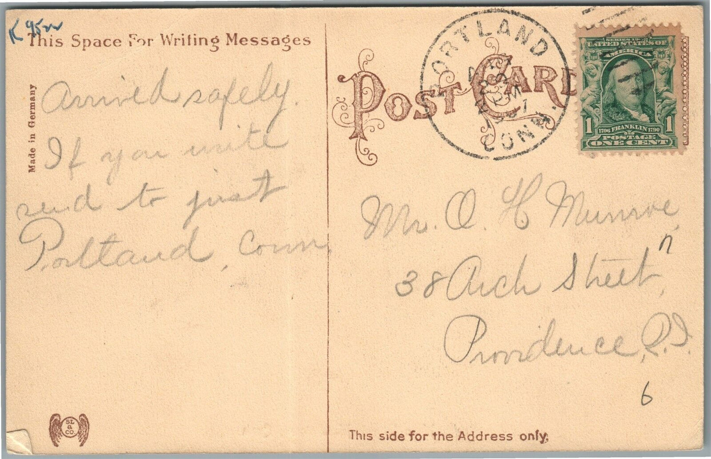 MIDDLETOWN CT SOUTH MAIN STREET ANTIQUE POSTCARD