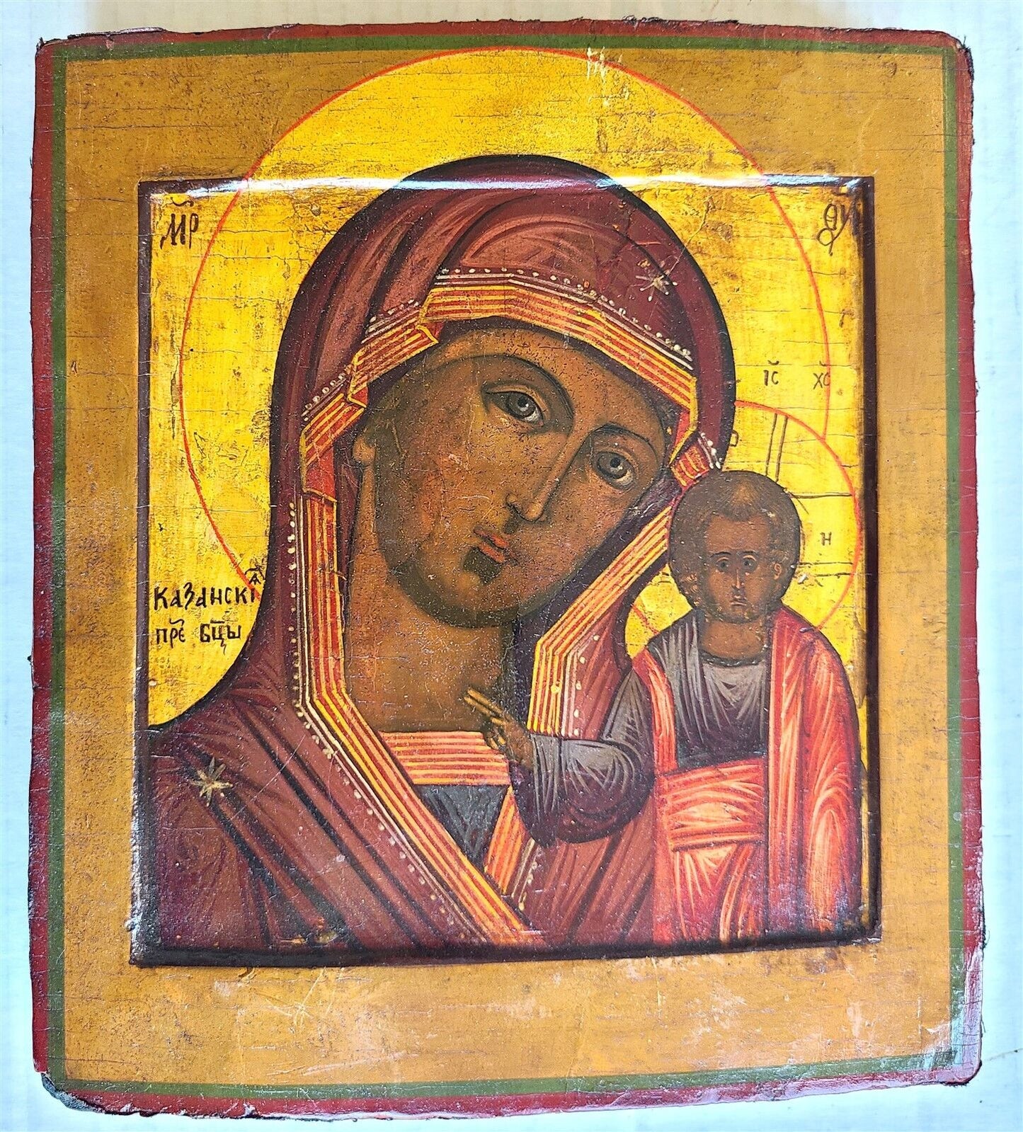 RUSSIAN ICON of KAZAN MOTHER OF GOD antique LATE 18th century