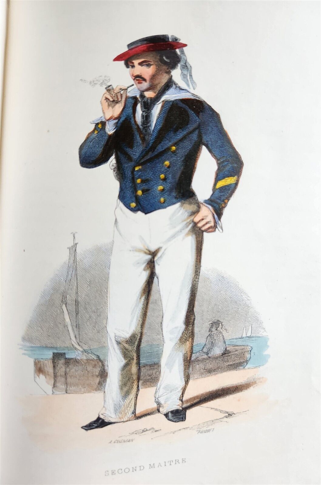 1844 MARINES HISTORY ILLUSTRATED antique LA MARINE King of Hanover PROVENANCE