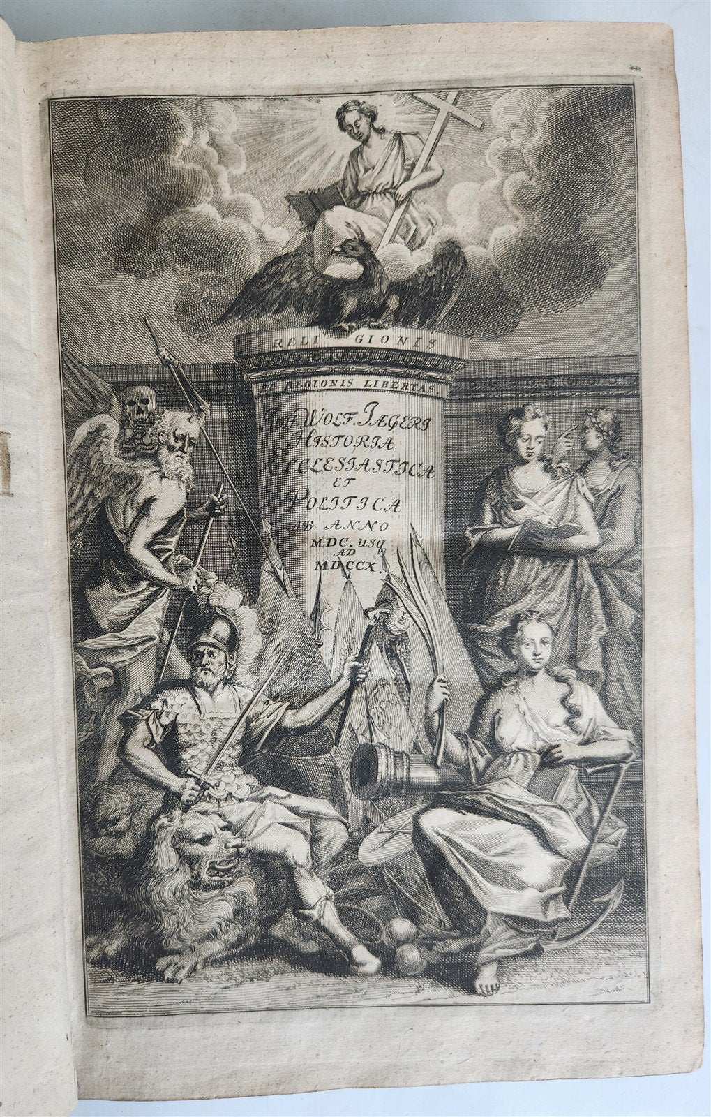 1709 HISTORIA ECCLESIASTICA VELLUM BOUND FOLIO antique