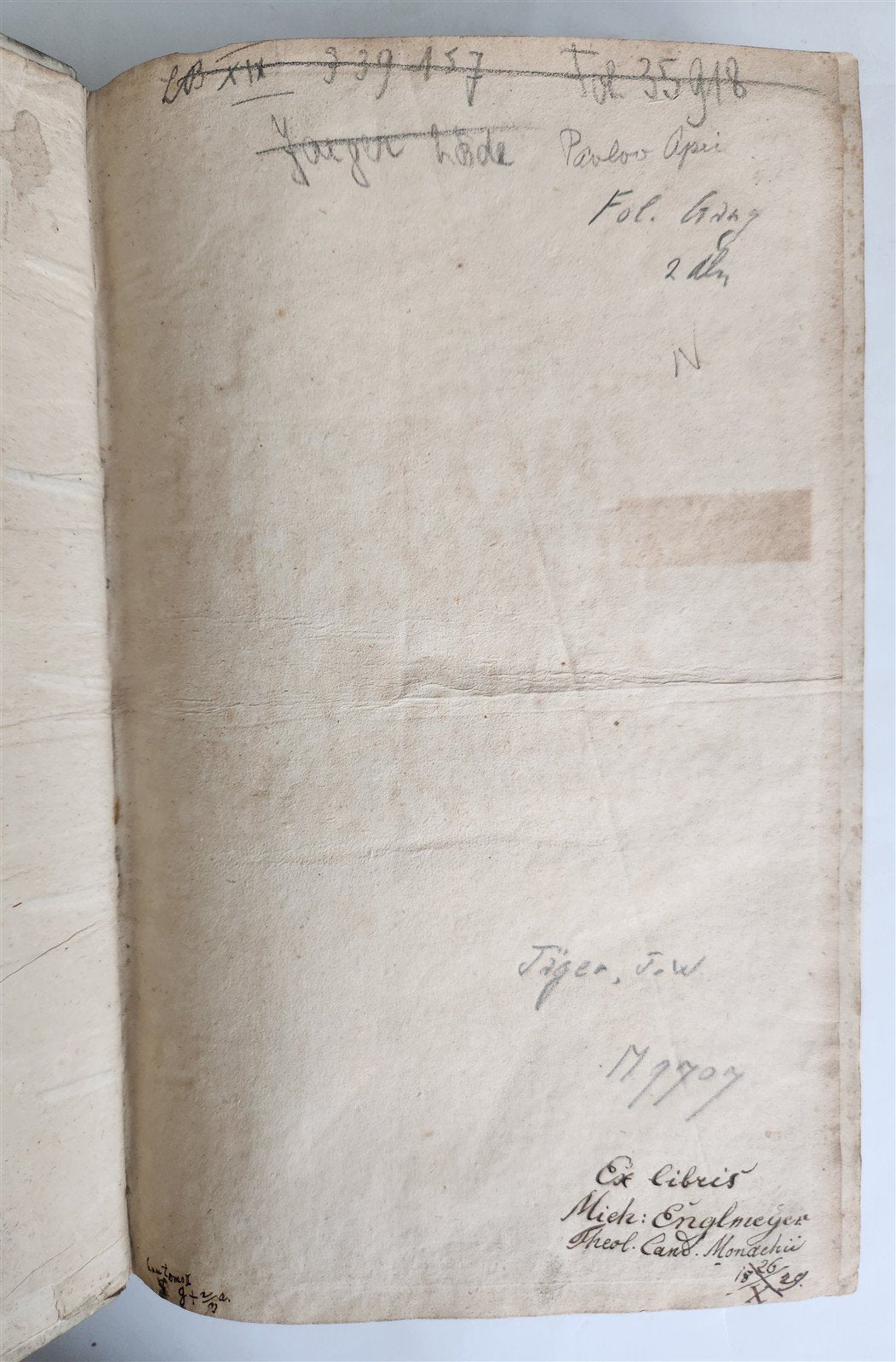 1709 HISTORIA ECCLESIASTICA VELLUM BOUND FOLIO antique