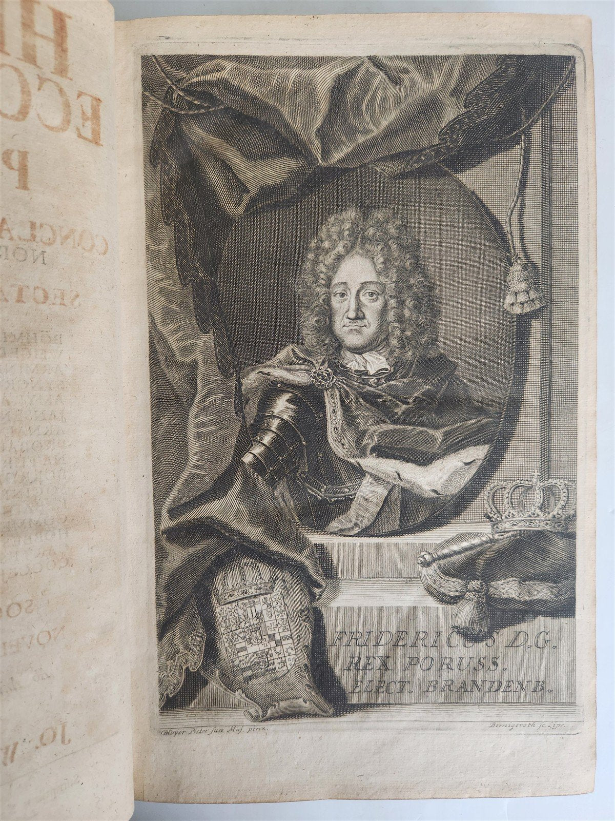 1709 HISTORIA ECCLESIASTICA VELLUM BOUND FOLIO antique