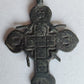 RUSSIAN BRONZE 19th CENTURY antique NECK CROSS icon NICE DESIGN