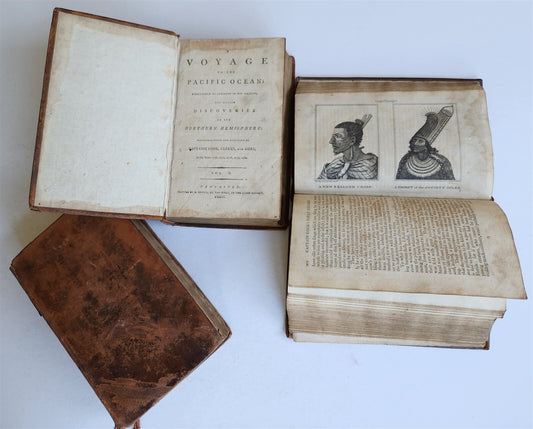 1790 CAPTAIN COOK'S VOYAGES ROUND THE WORLD 3 VOLS ILLUSTRATED antique ENGLISH