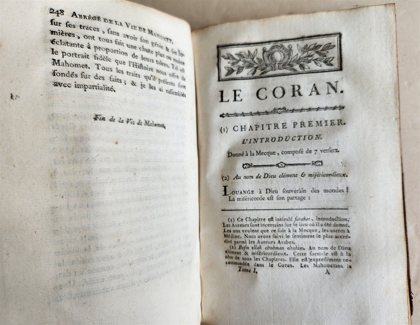 1783 KORAN in FRENCH 2 VOLUMES antique QURAN 1st EDTION by Claude-Etienne Savary